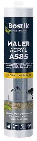 BOSTIK A585 Maler Acryl Schwarz – Acryl Dichtstoff, Witterungs- und Alterungsbeständig, Für Innen- und Außenbereich, Überstreichbar, Geeignet für Alle Materialien, 300ml