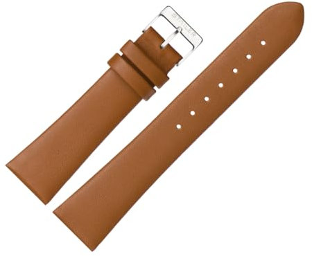 Stailer | Uhrenarmband aus echtem Leder | Lederarmband mit Edelstahl Metall Schließe |14mm (M)|14 mm (M)| Braun | Für Damen