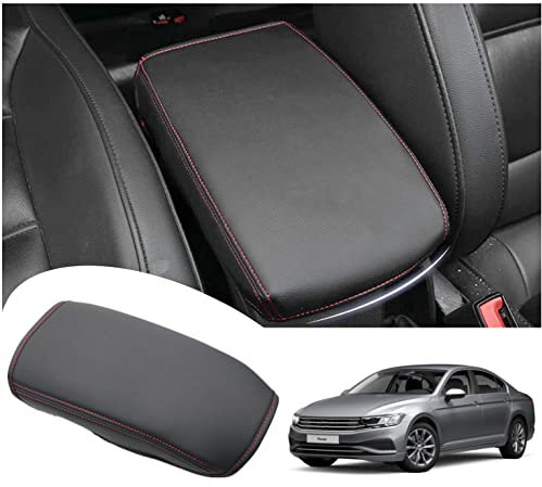 GAFAT Kompatibel mit VW Arteon Passat 2016-2022 2023 Mittelarmlehne Abdeckung, Pasat B8 Variant GTE Alltrack Mittelkonsole Armlehne Schutz Leder Polster (Rot)