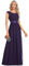 Ever-Pretty Dentelle Robe de Soirée Longue Femme Taille Empire en Mousseline Demoiselle d'honneur Élégante Violet Foncé 40