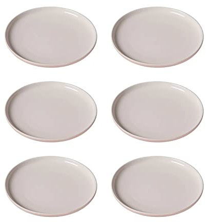 Ritzenhoff & Breker Frühstücksteller Jasper, 6er Set, Rosé, ø 19 cm, Dessertteller aus Steinzeug, Mattglasur & Soft-Touch-Haptik