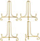 HUYIWEI 4 Stück Metall Tellerständer,Eisen Display Ständer,Tellerständer für Präsentationen,Für Ausstellungsbilder,Teller- und Tafelkunst,Heimdekoration(Gold, 4 Zoll)
