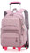 LANSHIYA Einfarbiger Rollrucksack für Mädchen mit Rollen, Schultasche, Grundschule, Schüler, Tagesrucksack, A-lila - Six Wheels, 6 Wheels, Tagesrucksäcke
