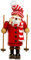Sikora RM-A Räuchermännchen aus Holz 3 Größen Verschiedene Motive, Farbe/Modell:A25 rot - Weihnachtsmann auf Skiern, Höhe in cm:Höhe ca. 36 cm