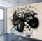Papier Peint Photo Mural - Voiture Véhicule Tout Terrain Briser Le Mur - Papier Peint Peler Et Coller - Peinture Murale Auto-Adhésive 3D - Papier Peint Autocollant Mural 3D Pour Ch 200 x 150 cm (LxH)