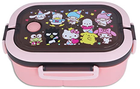 Roffatide Cartoon niedlich gedruckt All-in-One Bento Boxen mit Griff Kawaii 4-Point Lock Type Lunch Box Container für Lebensmittel Obst Snack