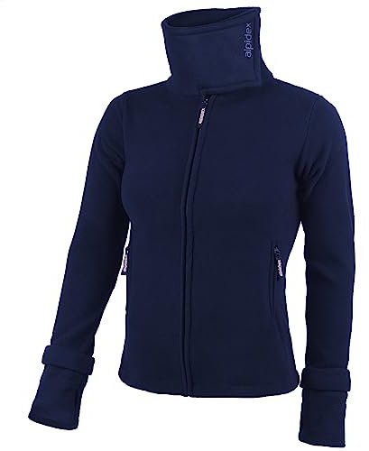 ALPIDEX Giacca Donna Pile Calda Morbido Full Zip Coletto Alto Antivento Felpa Outdoor Caldissima Invernale Termica Cerniera, Taglia:S, Colore:blu