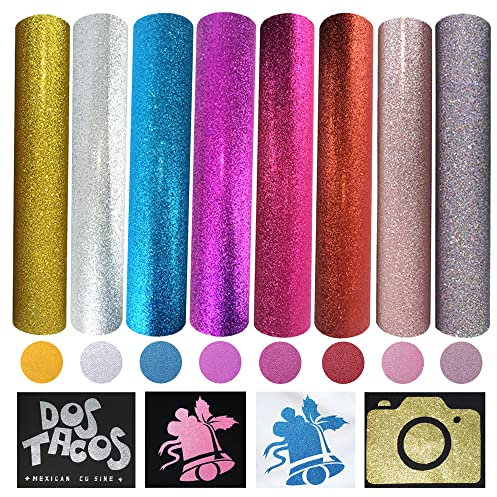 RunFar shop 8 Blatt Plotterfolie Textil 25cm x 30cm Bügelfolie Heat Transfer Vinyl Transferfolie Plotter Flexfolie für Textilien für DIY T-Shirt Textil Handwerk Leder