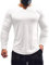 Muhshoiy Men's Slim Fit Muscle Shirt V Neck Short & Long Sleeve Sport T-Shirt Underwear Casual Tee Stretch Solid Athletic Shirts/White/XL