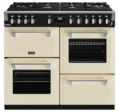 Stoves Richmond Deluxe ST DX RICH D1000DF GTG CC 100cm Dual Fuel Range Cooker - Cream - A Rated