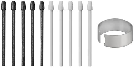 10X Pointes de Remplacement pour Wacom One Standard Pen (2023 Edition) pour Wacom One 13 Touch (DTH134) / 12 (DTC121) / M (CTC6110) / S (CTC4110), Gris+Flet