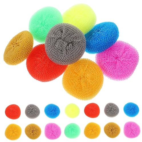 Gatuida 30piezas Estropajos De Cocina Redondos De PP Resistente para Limpieza De Platos y Ollas Esponjas Multiusos Color Mixto Compactos y No Rayantes para Uso Diario