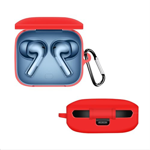 GIOPUEY Cilicone Case Compatible with OnePlus Buds 3, Ultra-thin soft Cover, Slim-Fit,Anti-Fall,Not Easy to Dirty - Red