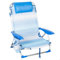 AKTIVE Silla Playa Plegable, 4 Posiciones, Rayas Azul, 51x45x76 cm, Incluye cojín Acolchado, Bolsillo Lateral, Asas, Soporta 110 kg, Topes antivuelco, Multiposición, Respaldo reclinable (62671)