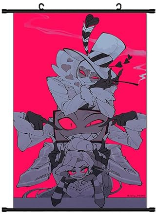Zhongkaihua Hazbin Hotel Poster Angel Dust/Alastor/Luzifer, Anime-Poster-Gemälde Stoff-Hängeschriftrolle Wandkunst für Hazbin Hotel Merch Schlafzimmer Heimdekoration
