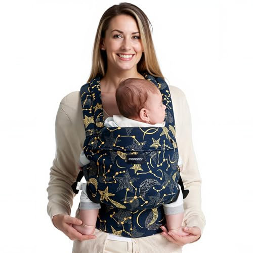 Momcozy Babytrage - Ergonomisch, gemütlich und leichtgewichtig, geeignet für 3-20 kg, einfach anzulegen, ideal für freihändiges Elterndasein, Sternennacht