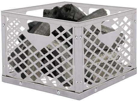 Charcoal Basket - Charcoal Fire Box Basket, Charcoal Smoker Basket | Stainless Steel Offset Smoker Charcoal Fire Box Basket with Handle, Rust Proof Smoker Grill Basket for Home Hiking, Fishing and