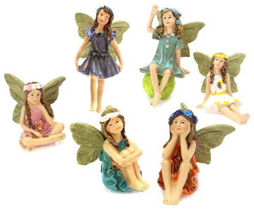 Shitafe 6 Stück Miniatur Feen Figuren Zubehör Für Outdoor Deco Feen - Garten Outdoor Ornamente Statue Zubehör