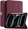 Maledan Coque pour iPad Pro 11 Pouces 2024 (M4 5ème Génération) avec Porte-Stylet, Housse iPad Pro Case Protective TPU Souple Supporte Apple Pencil Pro/USB-C, Réveil/Veille Automatique, Rouge Vin