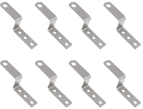 8PCS Door Barricade Brackets, 25mm Height, Heavy Duty Z Shaped Brackets, Metal Drop Open Bar Holder, Security Door Reinforcement, Door Jammer, Tool Hanger for Barn, Shed, Garage, Gate