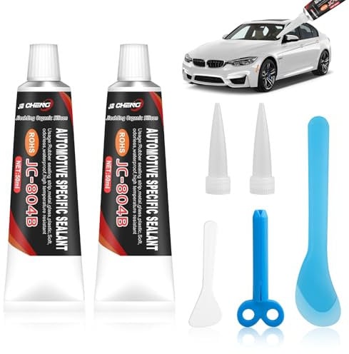 Hcunbsu Scheibenkleber Auto, 2 Stück Karosseriekleber Schwarz, Klebstoff für Türdichtung Auto, KFZ Dichtmasse Schwarz, Schnelle Aushärtung, Wasserdicht, Hochtemperatur, Gute Abdichtung, 100ML