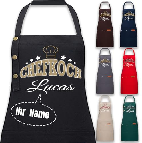Generisch Schürze Personalisiert Kochschürze Mit Namen Herren Damen,Grillschürze Für Männer,Küchenschürze Damen,Chef Geschenke
