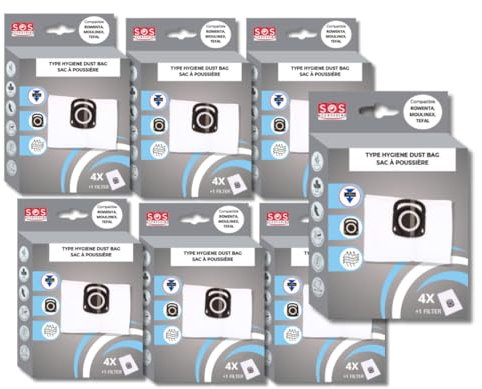 SOS Accessoire Lot de 6 Sacs Aspirateur + 1 Micro-Filtre | Sac Aspirateur Rowenta Silence Force | Equivalet à Rowenta ZR003901 | Compatible Aspirateurs Traîneaux Row