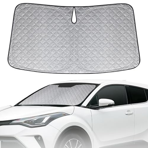 Parasol de Ventana Delantera de Coche Compatible con Toyota C-HR 2023-2025, Parasol para Parabrisas de Coche en el Interior Plegable, Protección UV Reflectante