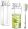 2 Stück Milchkarton Wasserflasche, 1000 ml Transparentem Milchkarton, Hohe Kapazität Klare Wasserflasche, Wiederverwendbar Quadratische Milchflasche, Saftbehälterflasche mit Pinsel, für Camping