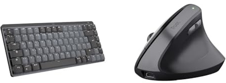 Logitech MX Mechanische kabellose & Trust Yuno Wiederaufladbare Vertikale Maus, Kabellose
