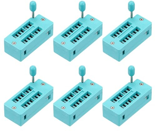 sourcing map 6Pcs Universal IC Test ZIF Socket 14 Pin 2.54mm Pitch DIP Integrate Socket for Microcontroller, Chip, Breadboard