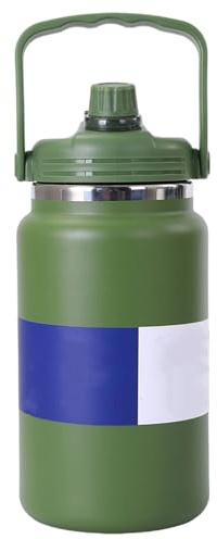 Borraccia isolata, riutilizzabile ed ecologica, 15 x 34 x 11,9 cm, barattolo in acciaio inox, bottiglia d'acqua da campeggio, design termico isolante, per scuola, palestra e viaggi