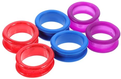 Beatifufu Silikon Fingerringe Komfortabler Griff rutschfeste Daumeneinsätze 6 Stück für Haarscheren für Friseurbedarf für Barbiere und Heimgebrauch
