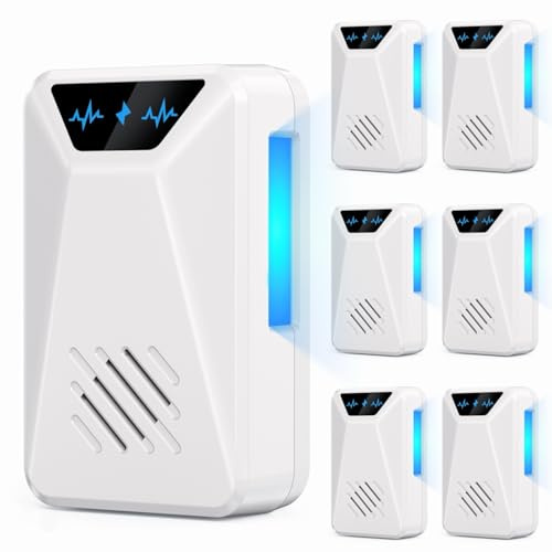 6 Packs Ultrasonic Pest Control Repeller, Electronic Pest Repellent Plug in Indoor for Insect Roaches Spider Ant Bug Mosquito Rat Mouse Repellent for House Home Kitchen Garage