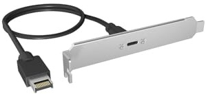 ICY BOX (USB 3.2 Gen 2x2) USB Type-C Backpanel, 20 Gbit/s, internes USB Type-E Kabel 60 cm, Metallkonstruktion, Plug & Play, IB-AC553