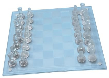 wisoolkic Elegante Juego de ajedrez de Cristal, decoración y opción Juego Interactivo para reuniones con Amigos o Familiares. ajedrez Cristal Esmerilado para Adultos.