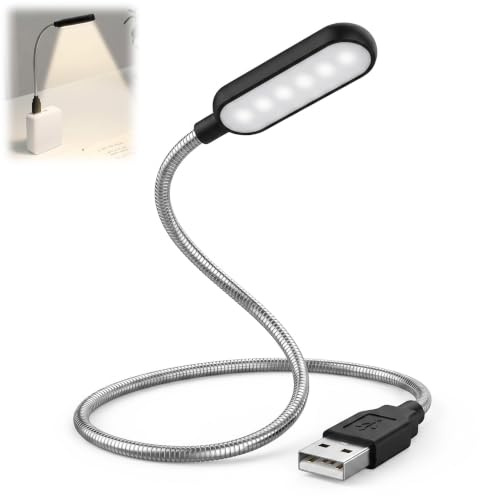Rqkagf Lampe USB Flexible pour Ordinateur Portable, Mini Lampes LED pour Clavier, Éclairage Portable USB pour PC, Mac, Batterie Externe, Tablette et Ordinateur, Col de Cygne Ajustable 360°