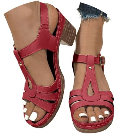 Sandali Donna Con Tacco Largo Scarpe Sandali Donna Eleganti Con Fibbie Aperte In Punta Estate Sandalo Estivo Blocco Platform Comode Eleganti Pianta Larga Scarpa Da Ballo Sandaletti Estive Casual