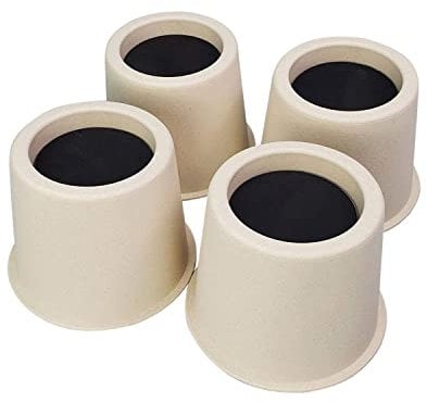MIIX HOME-10 cm Bamboo Faser Bett Aufstehen, Möbel Stuhl Tisch Aufstehen,Bett Aufstehen, Set 4,Beige