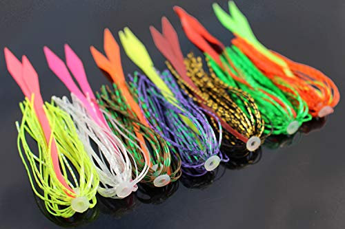 Tigofly 7 piezas de 7 colores de silicona faldas SpinnerBait Buzzbait calamar anzuelo de goma señuelos de pesca accesorios (surtido cada 1 unidad)