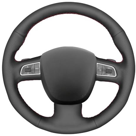 MEWANT Lenkradbezug aus Leder für Audi A3 8P Sportback A4 B8 Avant A5 8T A6 C6 A8 D3 Q5 8R Q7 S3 S4 S5 S6 S8 / A3 Lenkradbezug