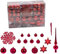 115er Set Christbaumschmuck Weihnachtskugel Spitze Weihnachtsanhänger (Rot)