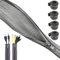 4 Stück 1.5m Kabelkanal Schreibtisch Flexibel Management, kabelmanagement Silbergrau mit Reißverschluss, Kabelschlauch Kabel Cable Organizer Management, für PC Kabelschutz, Durchmesser 2-2.5cm