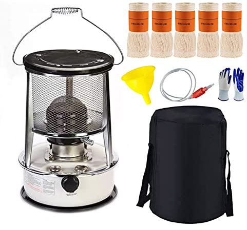 Suwooy Réchauffeur De Poêle Au Kérosène Portable,4.6l/6l,Poêle À Pétrole Intérieur,sans Électricité,Réchauffeur De Kérosène Efficace,Chauffage Ambiant À 360°,pour Tente Camping Cuisson,6L-White