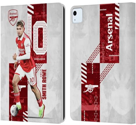 Head Case Designs Licenciado Oficialmente Arsenal FC Smith Rowe 2022/23 Primer Equipo Carcasa de Cuero Tipo Libro Compatible con Apple iPad Air 2020/2022