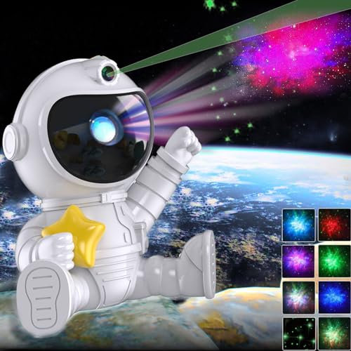 Astronaut Projektion Lampe, LED Sternenhimmel Projektor, Sternenlicht Für Schlafzimmer und Decke, 360° Einstellbar, mit Fernbedienung, Raumdekoration, Weihnachten, Geburtstag, Party