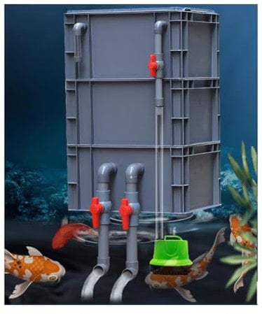 Grand Kit De Filtre pour Aquarium, Boîte De Filtration À 2/3 Niveaux pour Aquarium Et Étang, Filtre Externe Puissant, La Pompe Et Le Média Filtrant Ne Sont Pas Inclus, Débit D'eau Réglable ( Couleur :