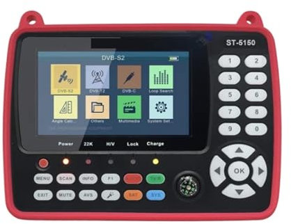 nmbhus Satellite Finder Meter DVB-T2/DVB S2/DVB C H.265 Combo Sat Finder Dvb T2 Receiver Satellite Satfinder 4.3 Color LCD Screen