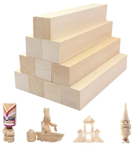 10 Bloques De Madera De Tilo, Madera Tallada A Mano, Cubos De Rectangulares Para Manualidades, Bloques De Madera Para Tallar, Madera De Tilo Para Tallar Para Tallado Manual DIY