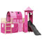 Kangmusi Kinderhochbett mit Turm Rosa 80x200 cm Massivholz Kiefer, kangmusi3309148
